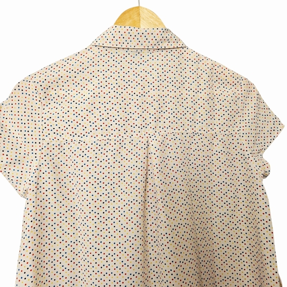 Forever 21 Retro Cream Multi Colored Polka Dot Short Sleeve Shirt Dress, Size M - Picture 6 of 8